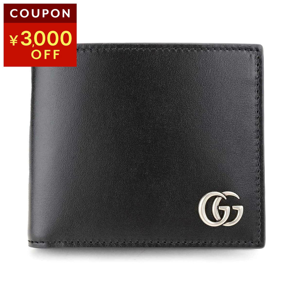 Gucci Bifold Wallet GG Marmont Leather Black
